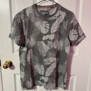 Ted Baker Charcoal Leaf Print Men's Tee